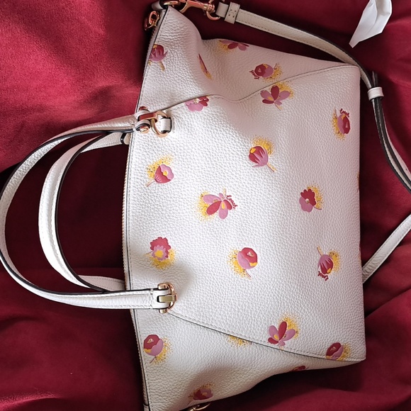 🎁 NEW Coach Prairie  C5838 Pink /White Satchel/Crossbody NEW with Tags - Picture 9 of 12